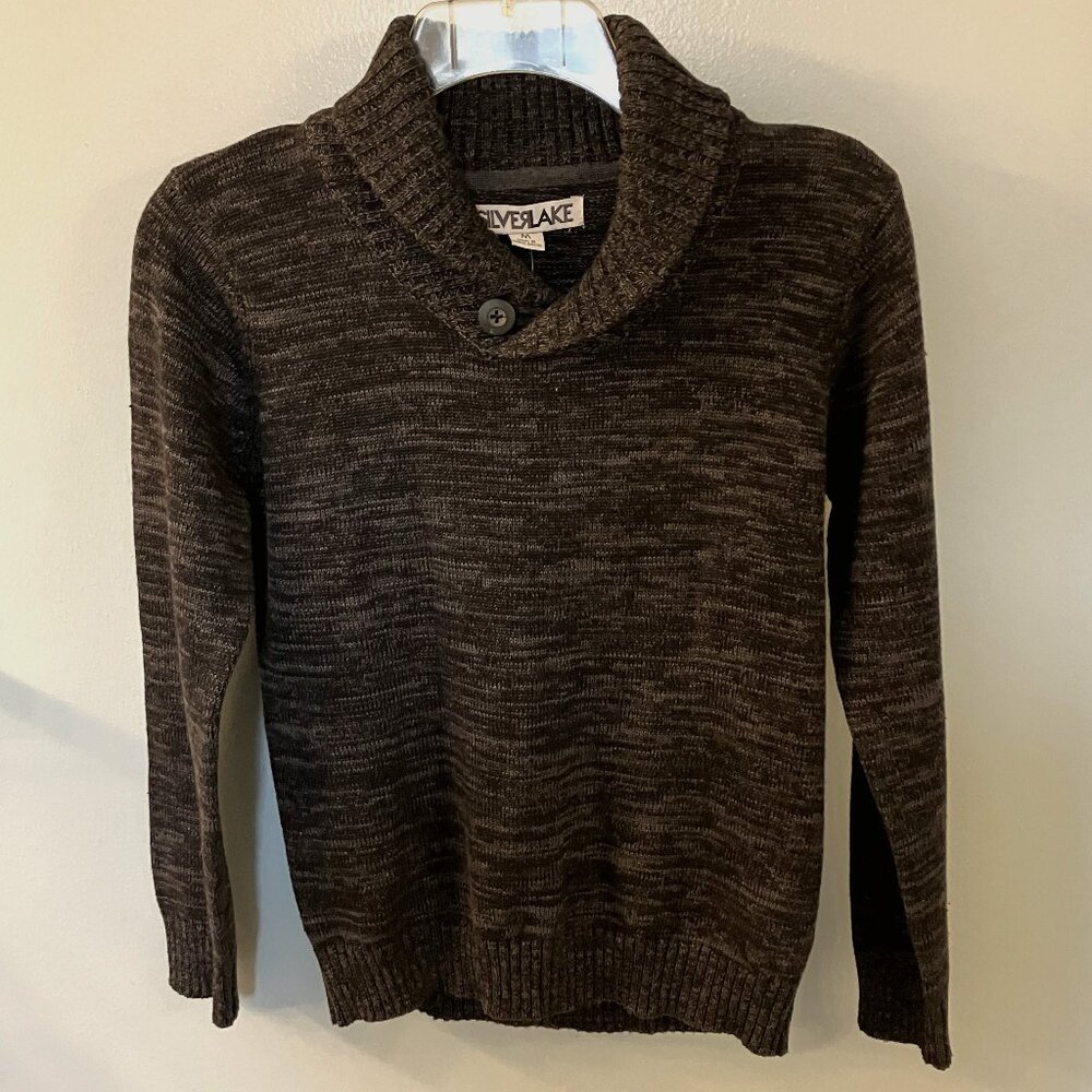 NWT Silver Lake Boys Knit Shawl Collar Button Sweater Medium